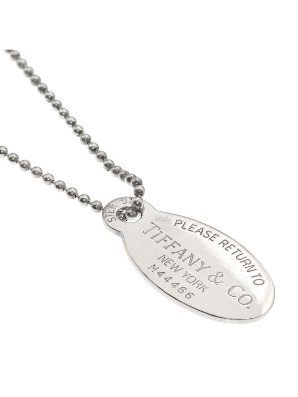 Tiffany & Co Return to Tiffany Oval Tag Necklace Silver